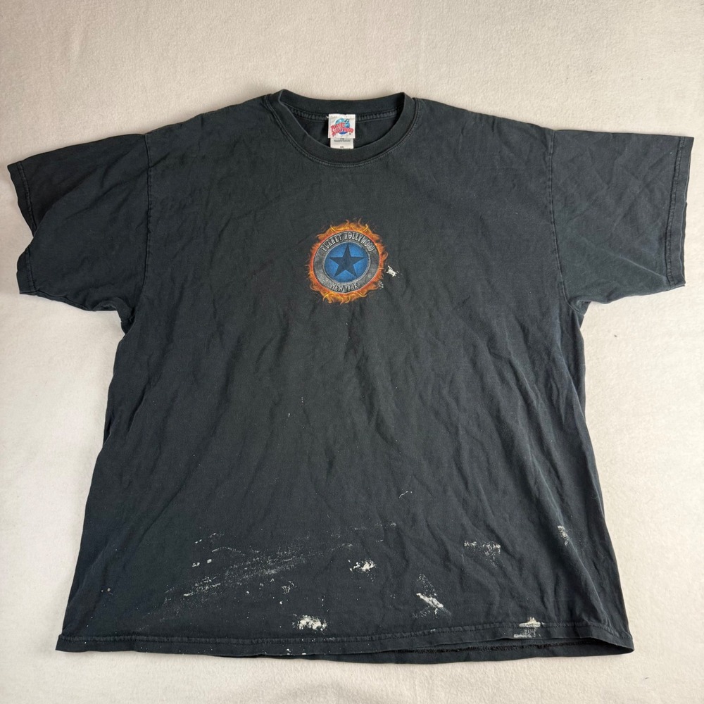 Planet Hollywood New York Graphic Tee Black XXL Distressed Shirt